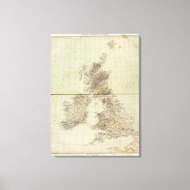 Great Britain Atlas Map Leinwanddruck (Vorderseite)