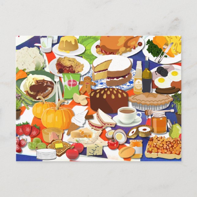Great British Food Postcard Postkarte (Vorderseite)