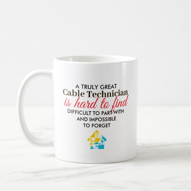 Great Cable Technician Personalized Name Gift Kaffeetasse (Links)