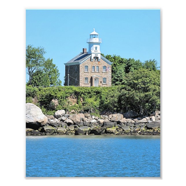 Great Captain Island Lighthouse, CT Foto Print (Vorne)