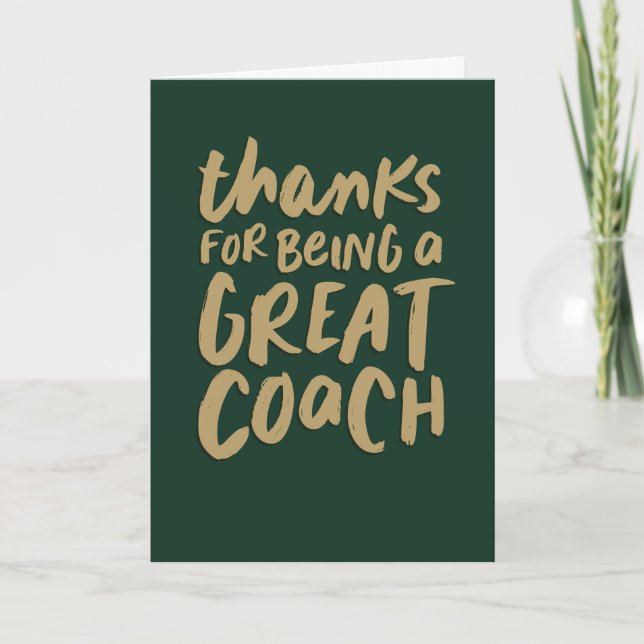 Great Coach Green Gold cool vielen Dank Karte (Vorderseite)