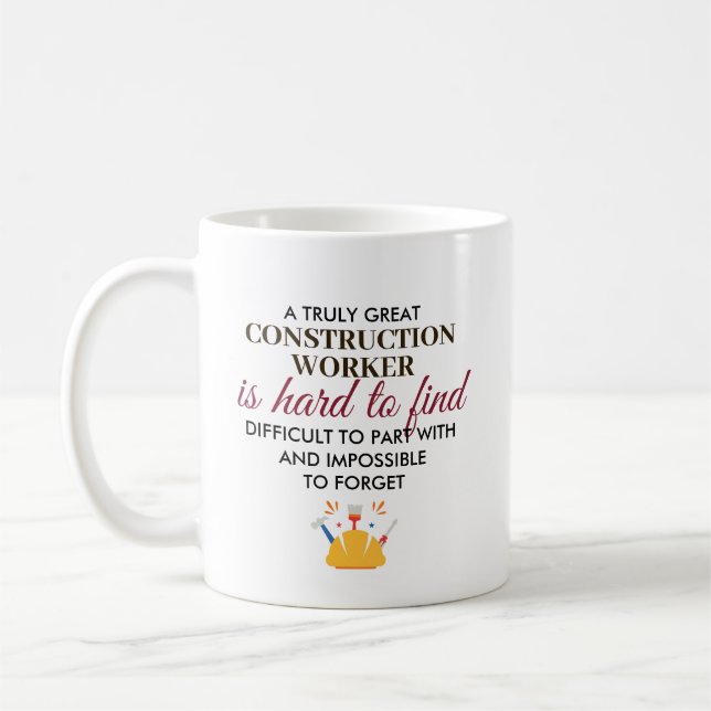 Great Construction Worker Personalized Name Gift Kaffeetasse (Links)