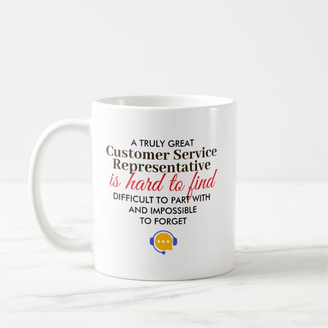 Great Customer Service Rep Personalized Name Gift Kaffeetasse (Links)