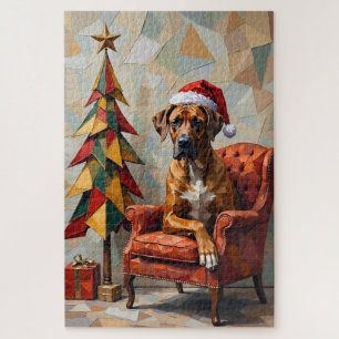 Great Dane Abstrakte Geometrische Weihnachts-Nap-M Puzzle