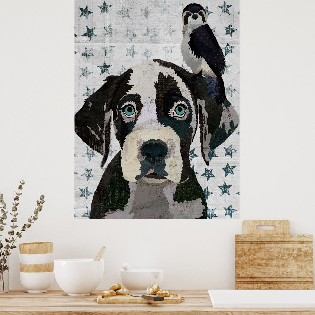 GREAT DANE AND FALCON POSTER (Küche)