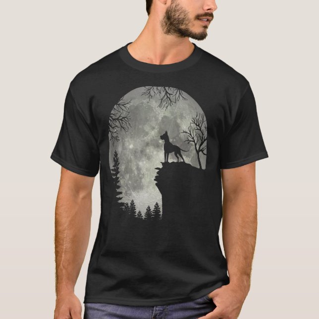 Great Dane and Moon Halloween Classic Halloween Mo T-Shirt (Vorderseite)
