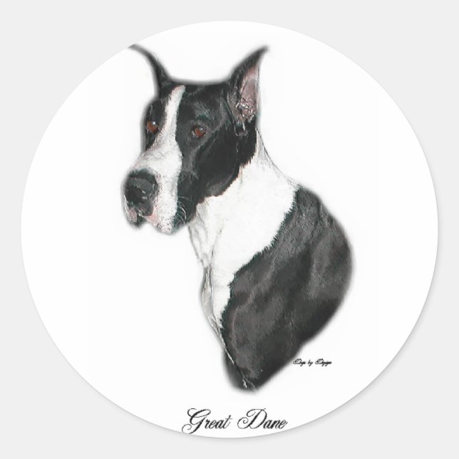 Great Dane Art Geschenke Runder Aufkleber (Vorderseite)