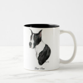 Great Dane Art Geschenke Zweifarbige Tasse