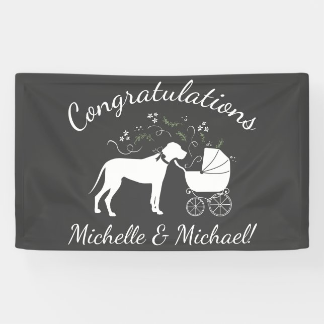 Great Dane Baby Dusche Banner (Horizontal)