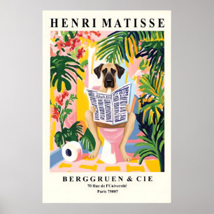 Great Dane Badezimmer Druck – Matisse Stil Toilett Poster