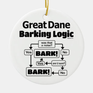 Great Dane Barking Logic Keramik Ornament