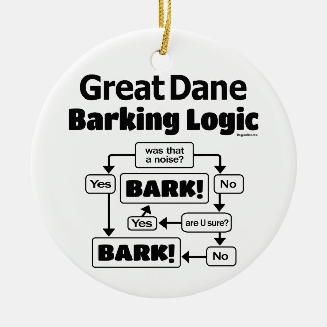 Great Dane Barking Logic Keramik Ornament (Vorne)