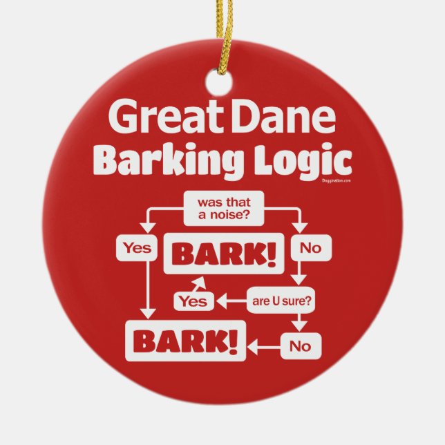 Great Dane Barking Logic Keramik Ornament (Vorne)