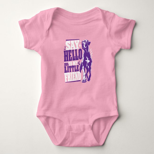 Great Dane beeindruckender Willkommen  Baby Strampler (Vorderseite)