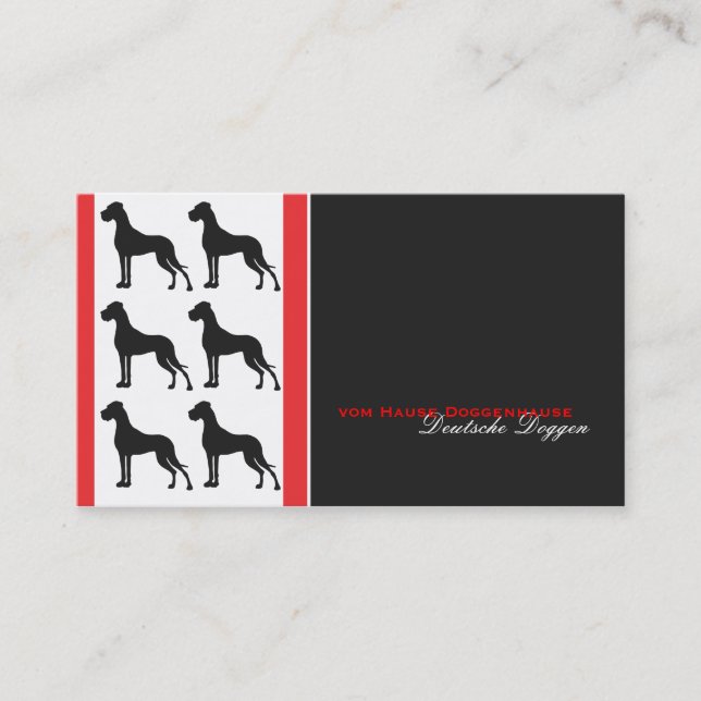 Great Dane Beruflich gut lesen Business Card Visitenkarte (Vorderseite)