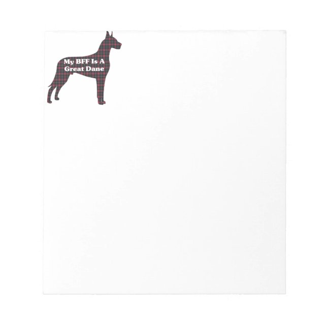 Great Dane BESTE FREUNDIN Notizblock (Vorderseite)