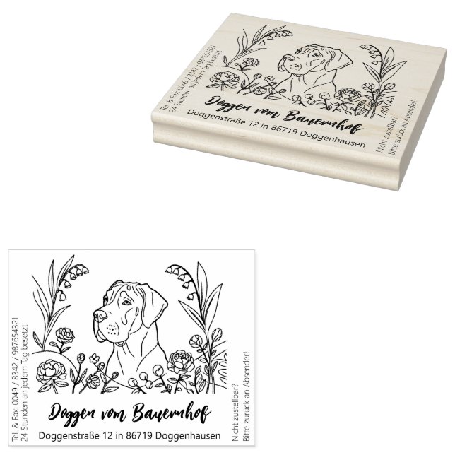 Great Dane Big  Gummistempel (Stempel)