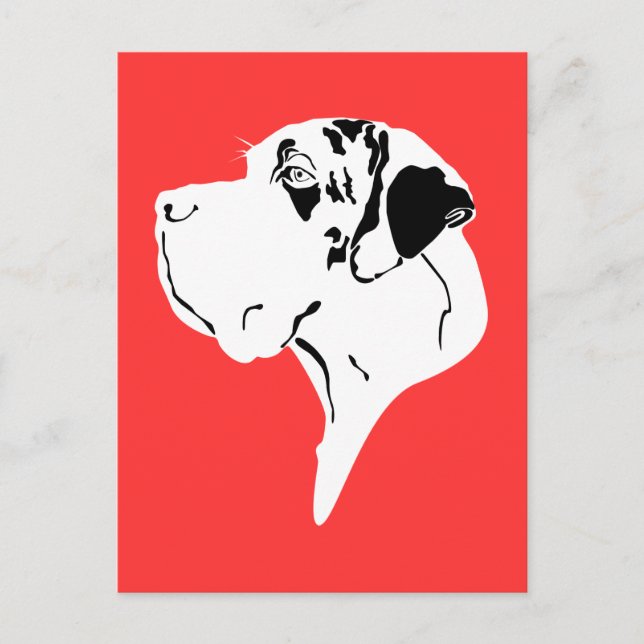 Great Dane Big Head Merle Postkarte (Vorderseite)