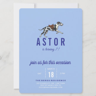 Great Dane Birthday Invitation with Photo Einladung