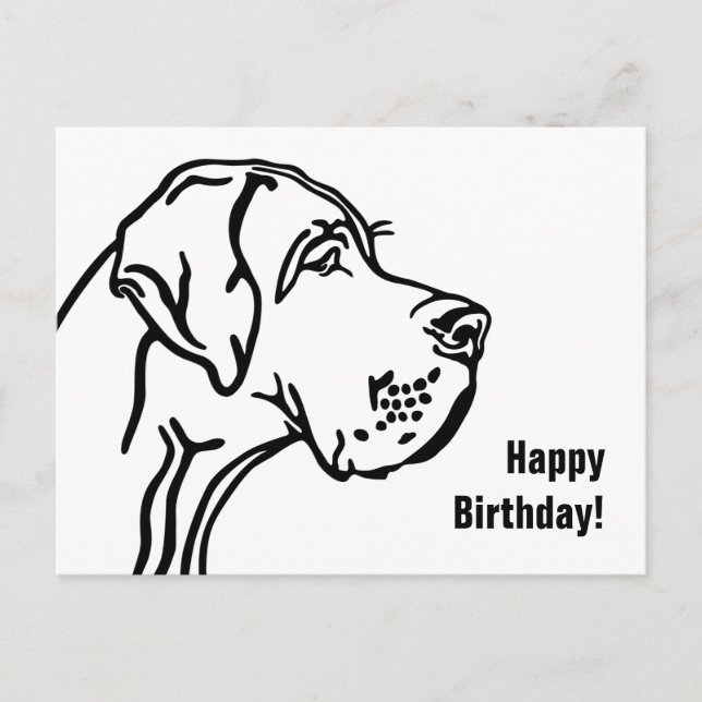 Great Dane Birthday Postkarte (Vorderseite)