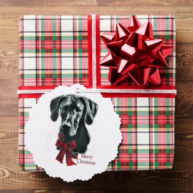 Great Dane Black Christmas Geschenke Ornament Karte (Insitu (Geschenk))