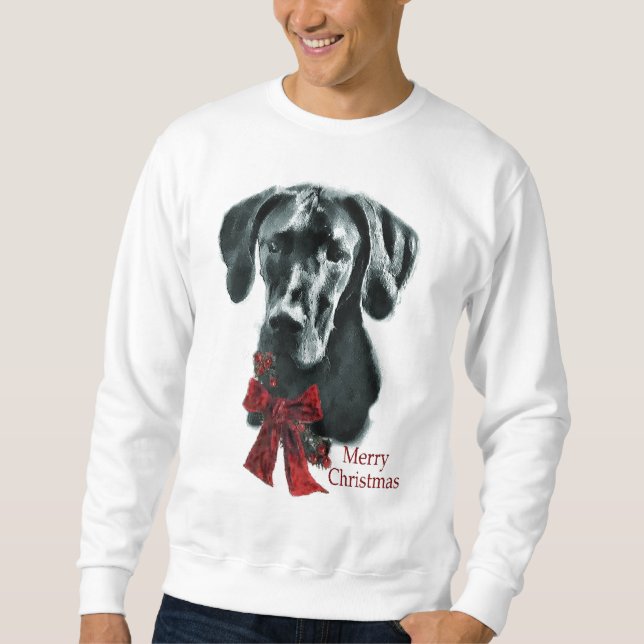 Great Dane Black Christmas Geschenke Sweatshirt (Vorderseite)