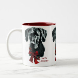 Great Dane Black Christmas Geschenke Zweifarbige Tasse