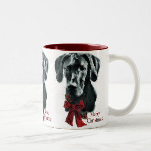 Great Dane Black Christmas Geschenke Zweifarbige Tasse