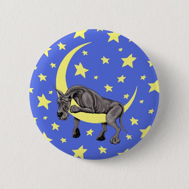 Great Dane Black Twinkle - Maßgeschneidert Button (Vorderseite)
