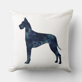 Great Dane Black Watercolor Silhouette Kissen