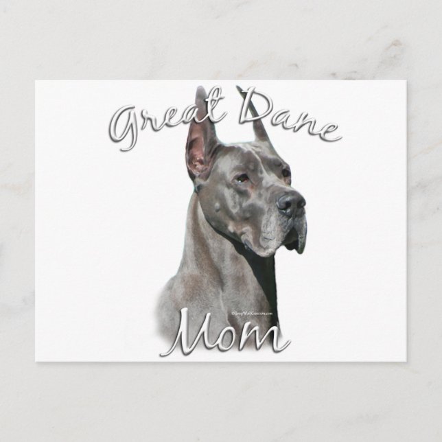 Great Dane (blau) Mama 2 Postkarte (Vorderseite)