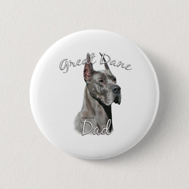 Great Dane (blau) Vater 2 Button (Vorderseite)