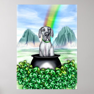 Great Dane Blue UC Pot O Gold Poster