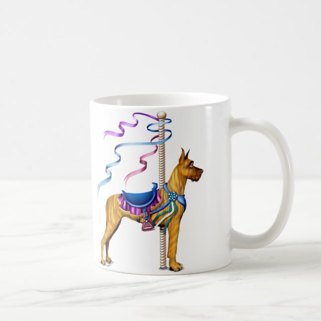 Great Dane Brindle Carousel Kaffeetasse (Rechts)