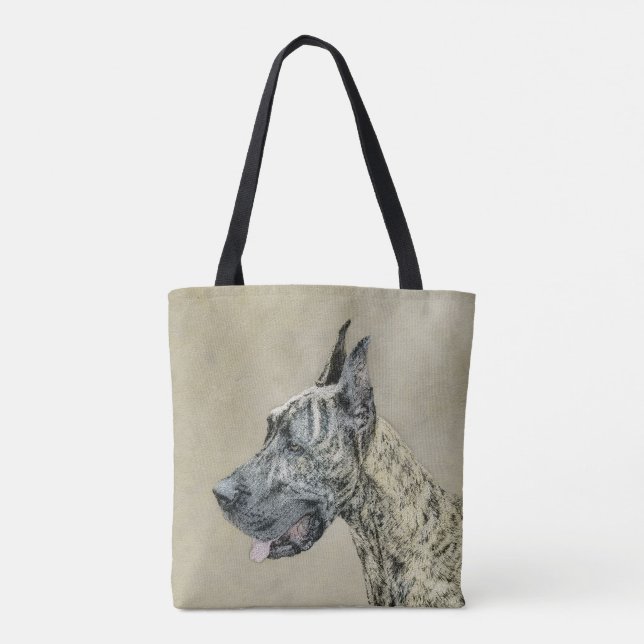 Great Dane (Brindle) Malerei - Original Hunde Art (Rückseite)