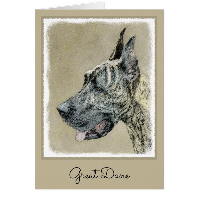 Great Dane (Brindle) Malerei - Original Hunde Art (Vorne)