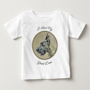 Great Dane (Brindle) Malerei - Original Hunde Art Baby T-shirt