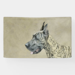Great Dane (Brindle) Malerei - Original Hunde Art Banner
