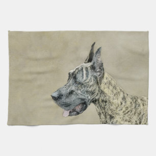 Great Dane (Brindle) Malerei - Original Hunde Art Geschirrtuch