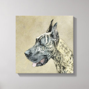 Great Dane (Brindle) Malerei - Original Hunde Art Leinwanddruck