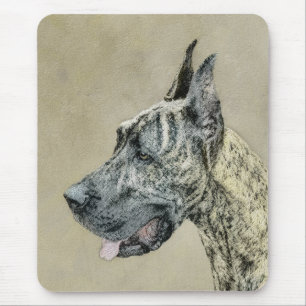 Great Dane (Brindle) Malerei - Original Hunde Art Mousepad