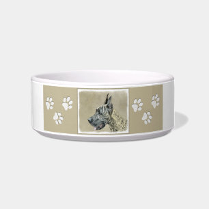 Great Dane (Brindle) Malerei - Original Hunde Art Napf