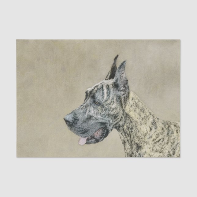Great Dane (Brindle) Malerei - Original Hunde Art Seidenpapier (Vorderseite)