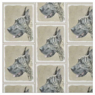Great Dane (Brindle) Malerei - Original Hunde Art Stoff
