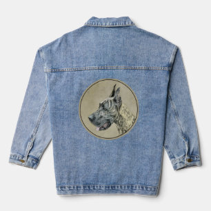 Great Dane (Brindle) Malerei - Originale Hunde Kun Jeansjacke