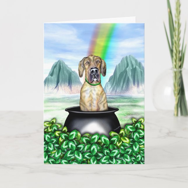 Great Dane Brindle UC Pot O Gold Karte (Vorderseite)