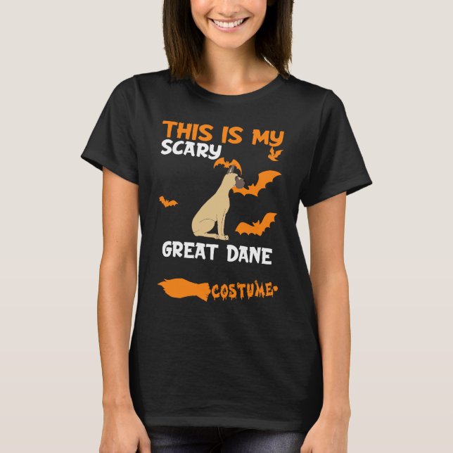 Great Dane Brown Pointy Oars Kostüm Halloween Laz T-Shirt (Vorderseite)