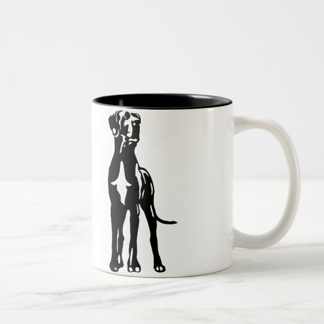 Great Dane Buddys Zweifarbige Tasse (Rechts)