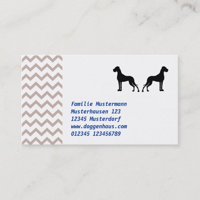 Great Dane Cards Visitenkarte (Vorderseite)