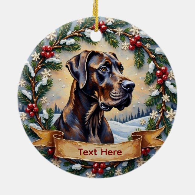 Great Dane Christmas Keramik Ornament (Hinten)